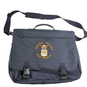United States Air Force Embroidered Messenger Bag Laptop Briefcase Black Travel